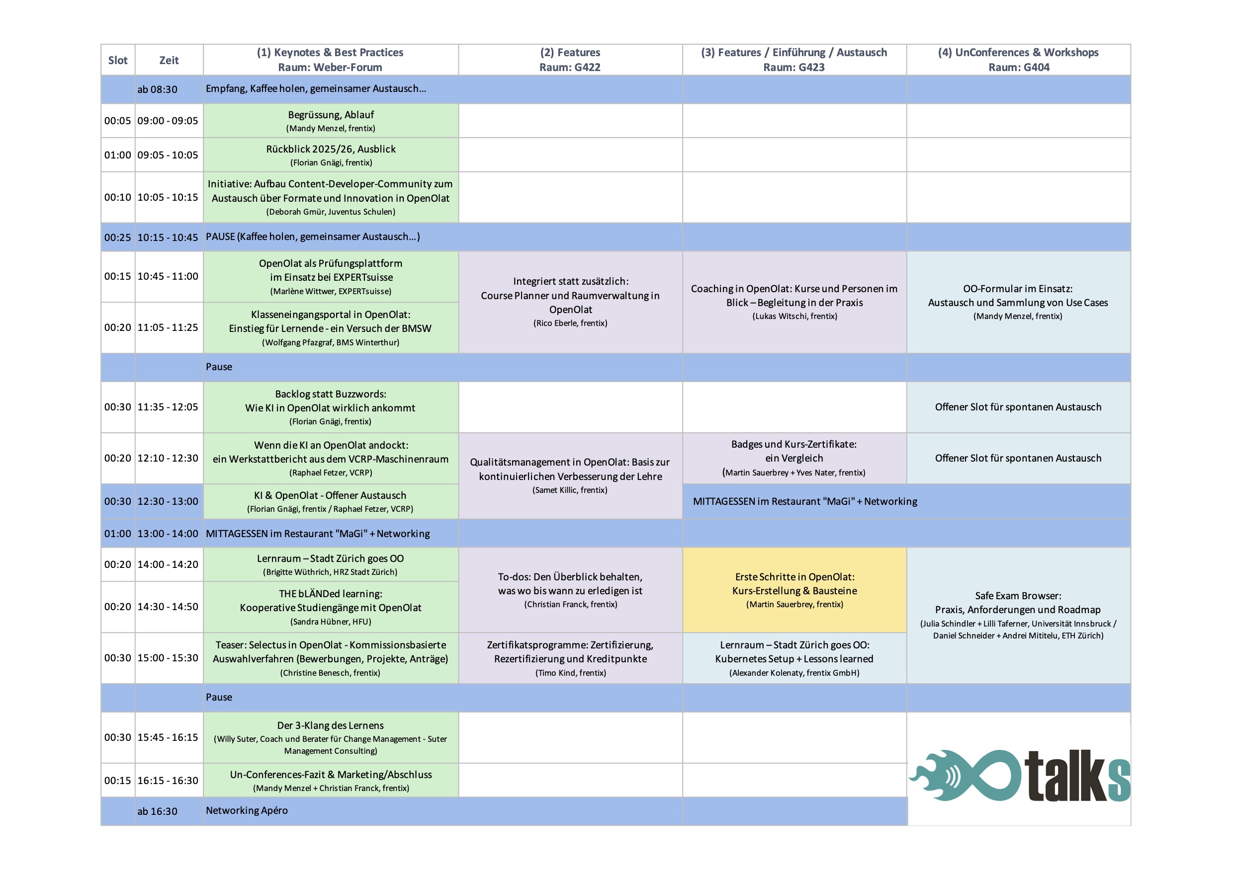 OOtalks 2026 - Programm