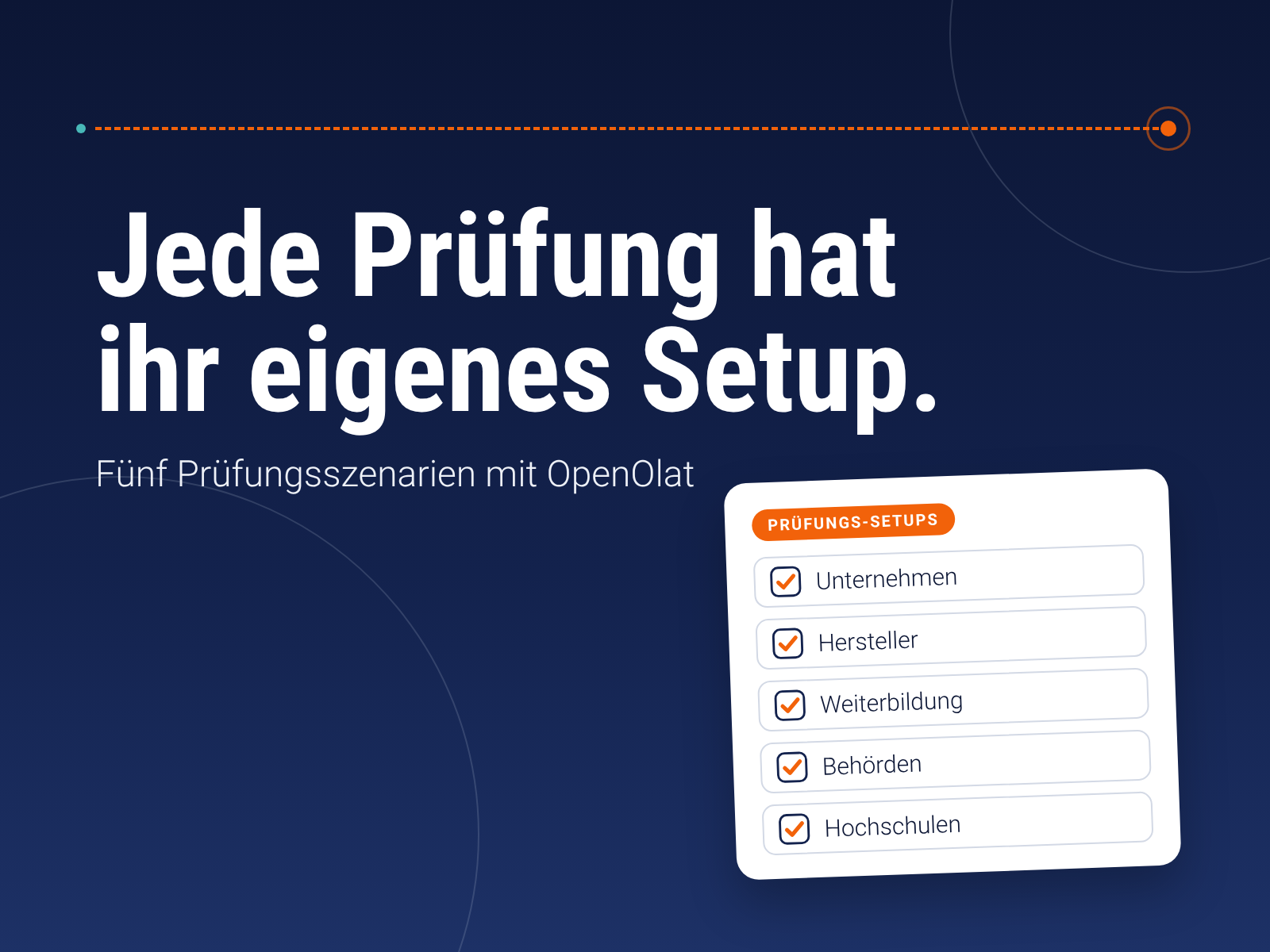Fünf Prüfungs-Setups mit OpenOlat: Unternehmen, Hersteller, Weiterbildung, Behörden, Hochschulen